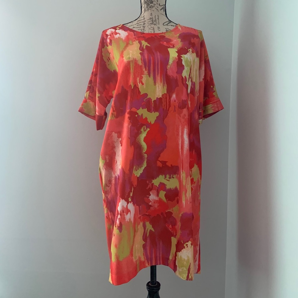 Natori Watercolor Relaxed Fit T-Shirt Dress - Picture 3 of 15